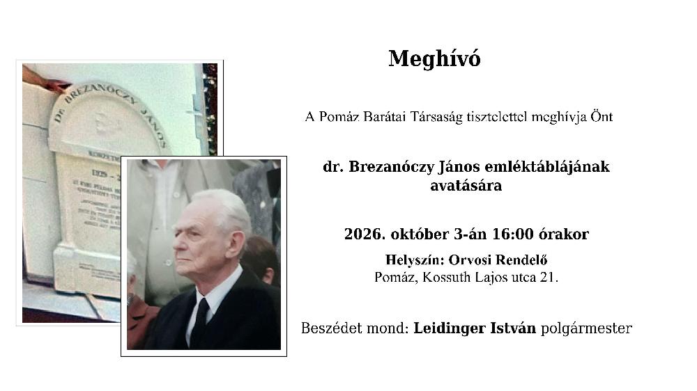 Dr. Brezanóczy János emléktáblájának avatása