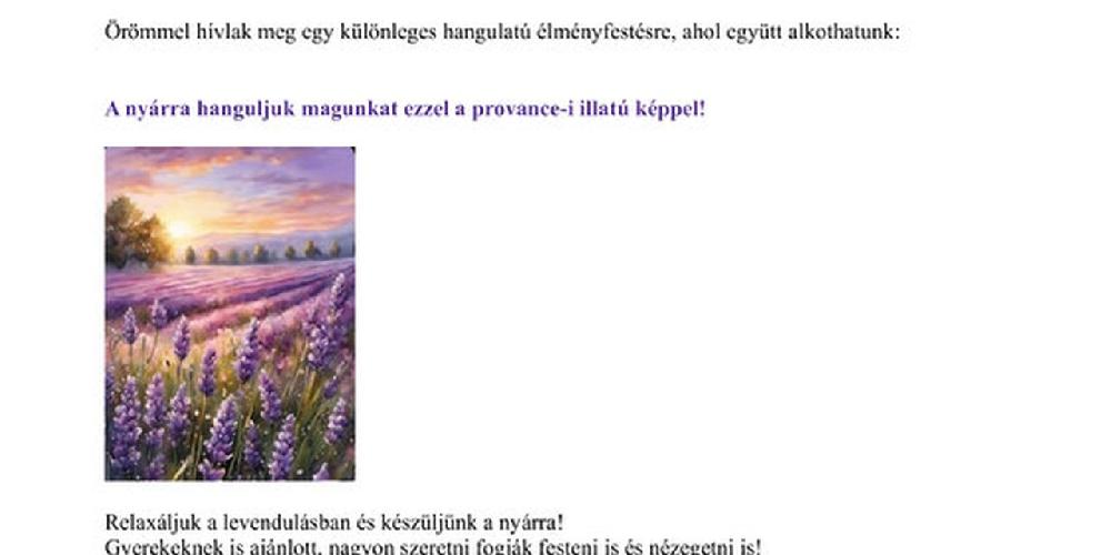 Élményfestés - Levendulás táj