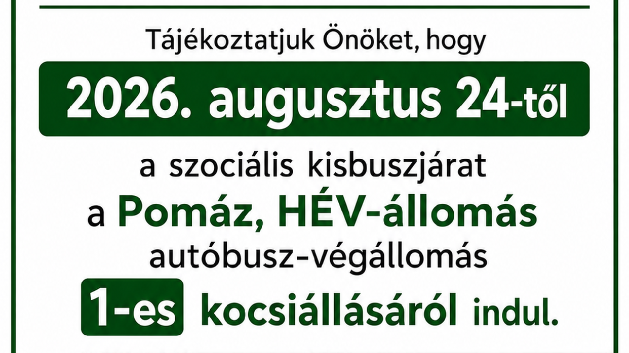Augusztus 24-től a megszokott menetrend szerint jár a szociális kisbusz