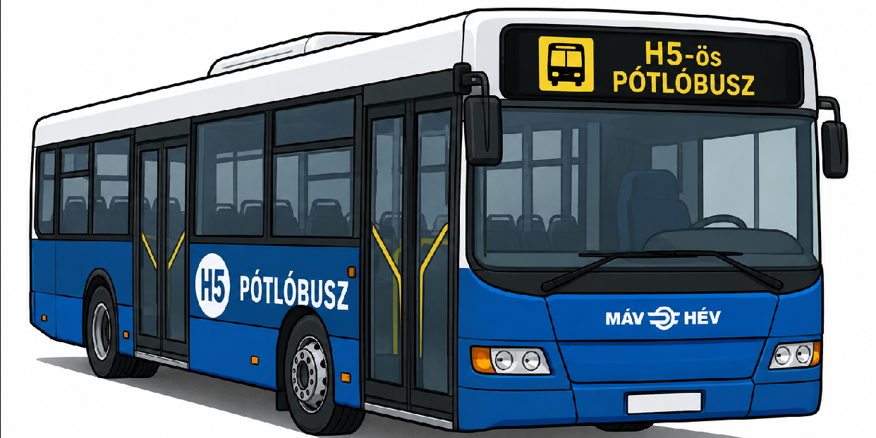 Hétvégén pótlóbuszok járnak a H5-ös HÉV helyett Szentendre és Békásmegyer között