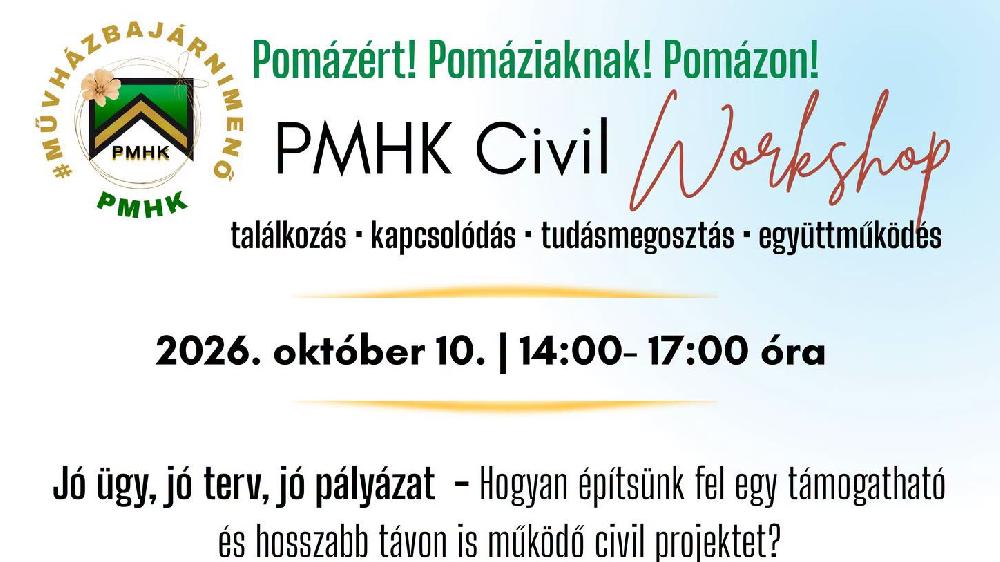 PMHK Civil Workshop – találkozzunk, kapcsolódjunk, tervezzünk együtt! 