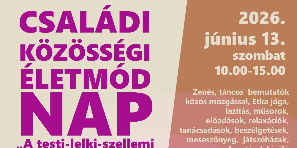„A jóga világnapja” - Családi-közösségi életmód nap